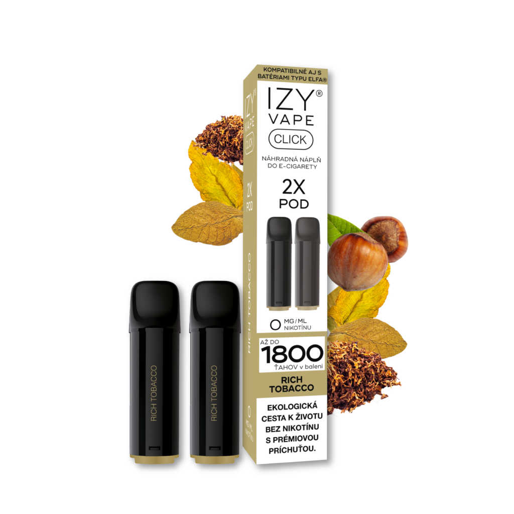 E-shop IZY VAPE IZY CLICK 2x2ml Rich Tobacco 0mg Black 1bal