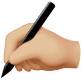 Writing hand medium light skin tone 270d 1f3fc 1f3fc