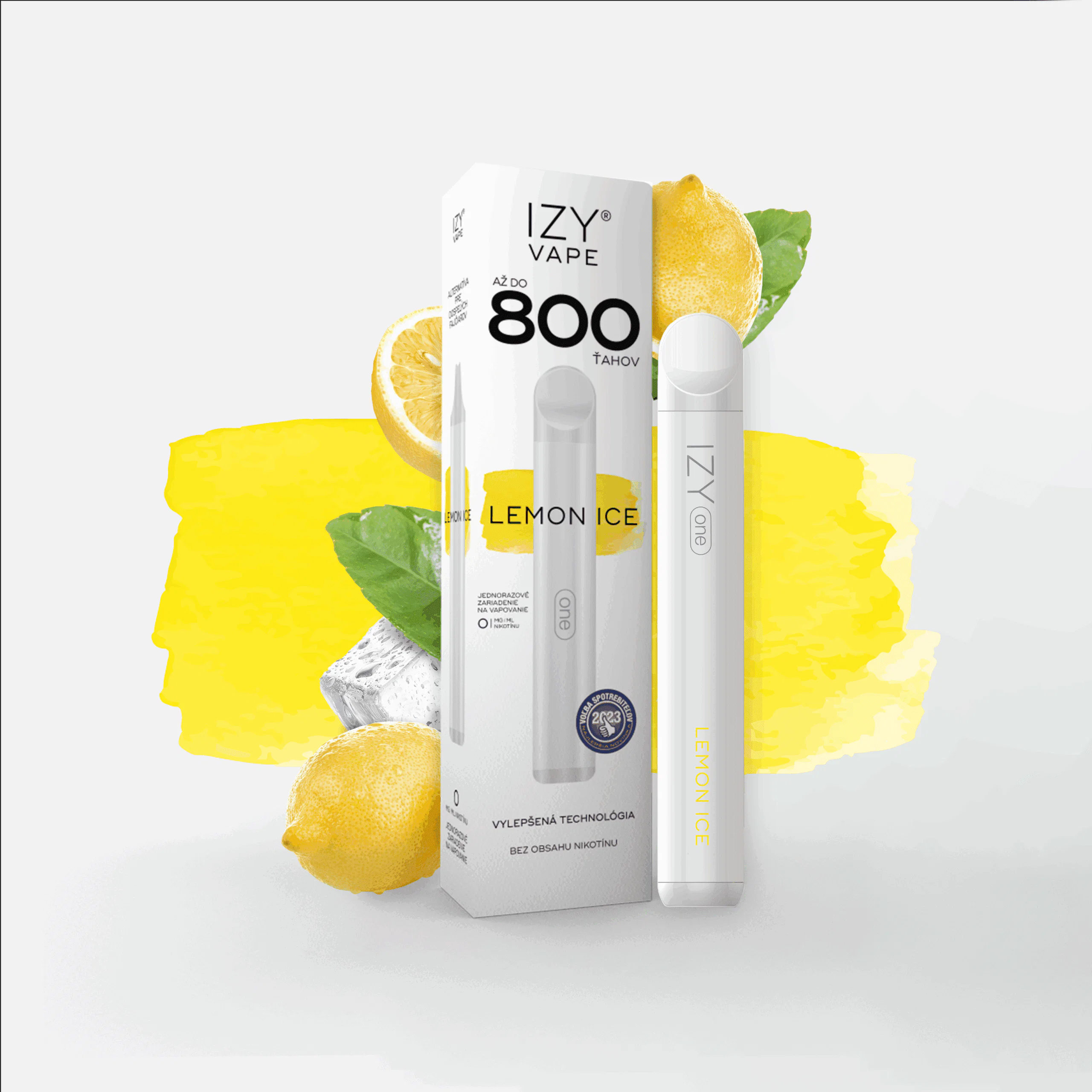 IZY VAPE ONE Lemon Ice 0mg White 800 potiahnutí