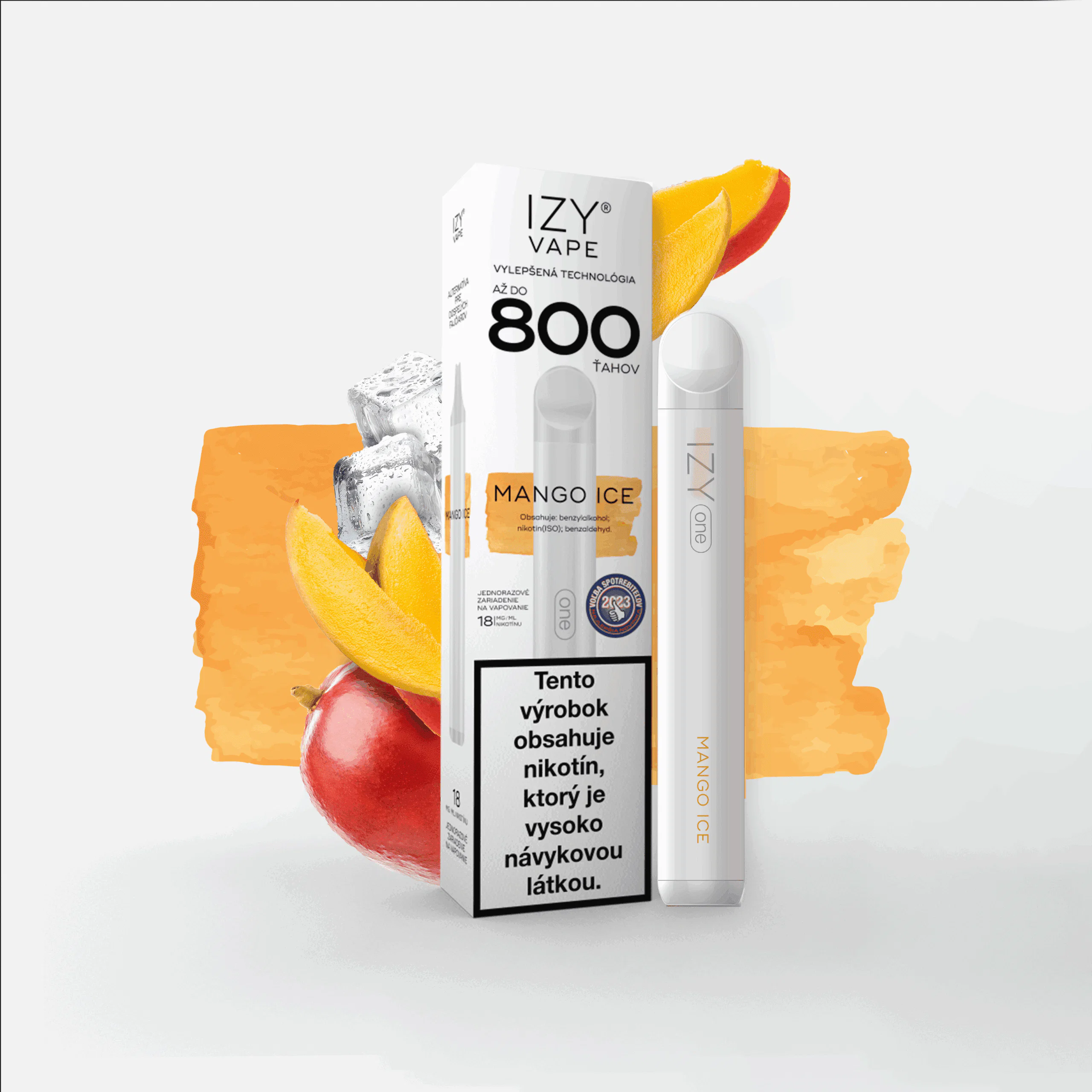 IZY VAPE ONE Mango Ice 2ml 18mg White 800 potiahnutí